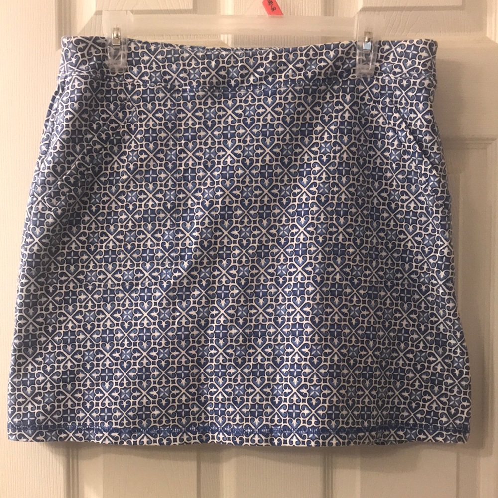 Talbots Blue and White Mini Pencil Skirt for Work
